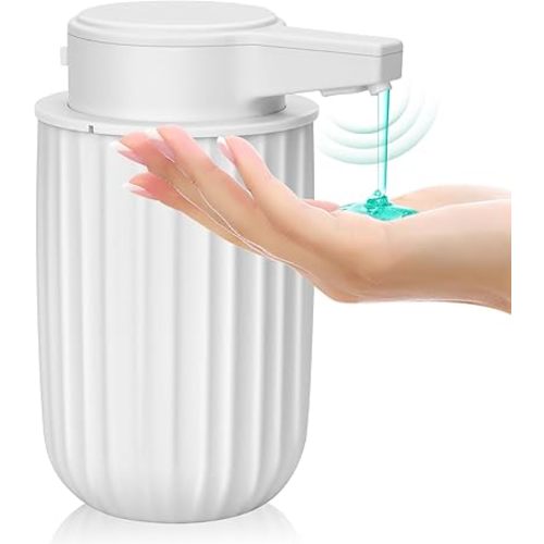 Automatic Soap Dispenser Liquid for Kitchen: 9 OZ Touchless Plastic White 3-Level Adjustable Modern Auto Soap Dispenser for Bathroom - Hand Dish Lotion Home Countertop Kids Family