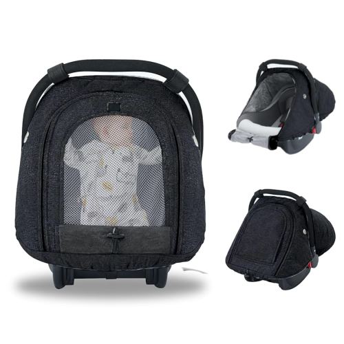 Fairy Baby Winter Car Seat Cover for Baby Carseat with Mesh Window(Black),Infant Warm&Cozy Car seat Covers Baby for Travel, Waterproof CarSeat Cover for Babies.