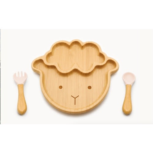Little Lamb Bamboo Suction Plate Set