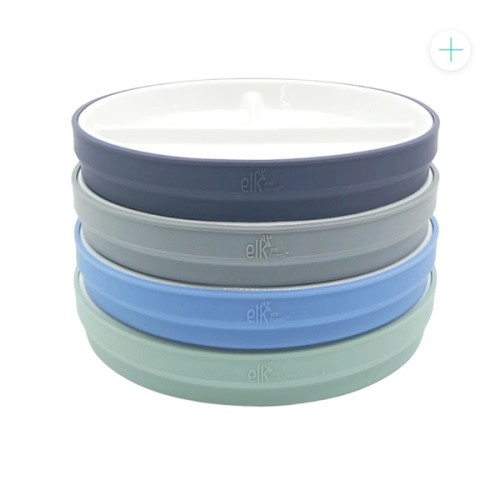 7.8"/20cm Porcelain White Divided Plates with Silicone Sleeves