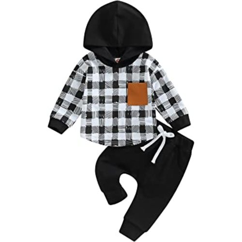 Baby Boy Clothes 6 9 12 18 24M 3T Toddler Outfits Pants Patchwork Hoodie Sweater Newborn Infant Fall Winter Outfit