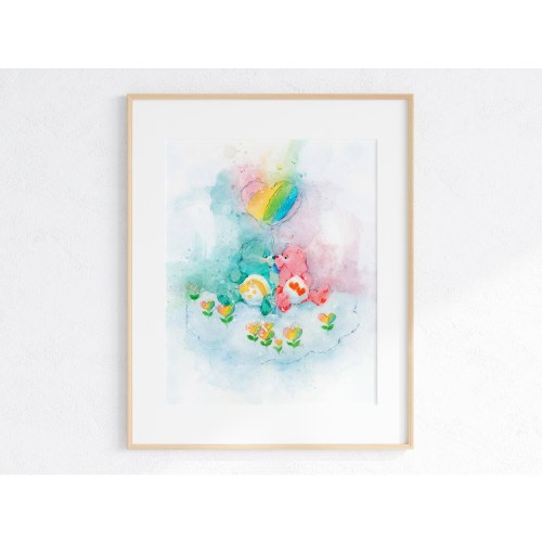 Care Bears wall print 8 x 10 unframed Home Decor Nursery Print Kids Room Print