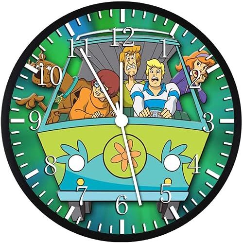 Scoob Scooby Wall Clock Large 12" Clear Glass Face Silent Non-Ticking Nice for Gift or Décor G05