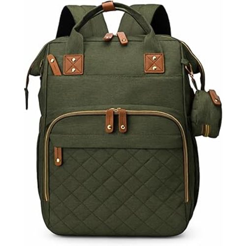 houscly Diaper Bag Backpack with Changing Station,Baby Bags New Mom Gifts Pañaleras Para Bebe Baby Girl Newborn Essentials Must Haves Baby Shower Gifts Baby Registry Search Army Green
