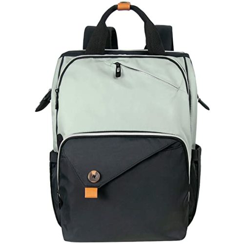 Hap Tim Diaper Bag Backpack,Large Capacity Travel Back Pack Maternity Baby Nappy Changing Bags, Double Compartments with Stroller Straps,Waterproof,Grey Black(US7340-GB)