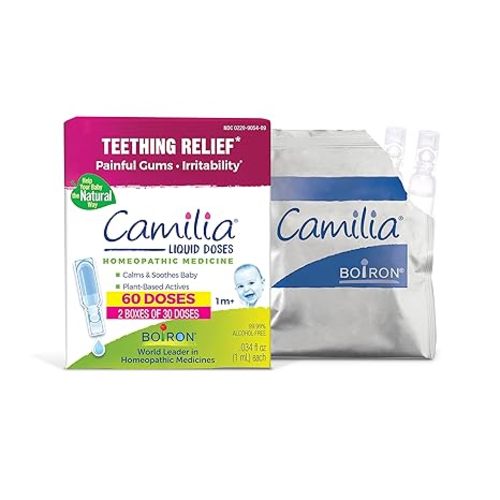 Boiron Camilia Teething Drops for Daytime and Nighttime Relief of Painful or Swollen Gums and Irritability in Babies - 15 Count