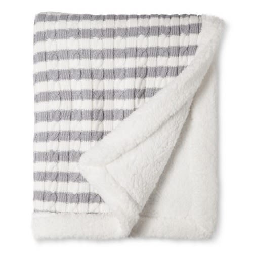 Circo® Cable Knit Baby Blanket - Gray Stripe