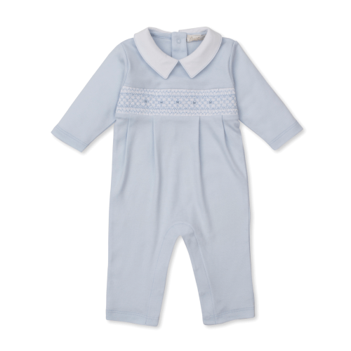 Kissy Kissy Smocked Playsuit Blue - Spoiled Sweet Boutique - Spoiled Sweet Boutique