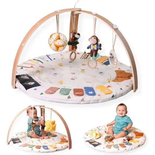 MOVA Baby Play Gym Baby Play Mat for Babies 0-6 0-12 Months Baby Tummy Time Play Mat Infant Play Mat for Babies Baby Activity Mat Gym for Floor Baby Playmat for Babies Newborn Play Mat Gift Boys Girls