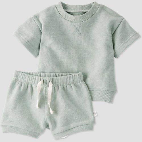Little Planet by Carter's Organic Baby 2pc Shorts Set - Green, Size: 6M