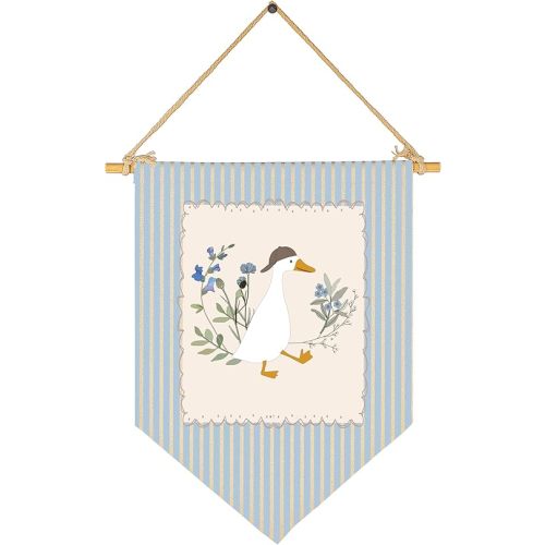 Silly Goose Theme Nursery Baby Room Playroom Kids Room Wall Decoration-Baby,Shower,Birthday Christmas Gift for Girls Kid Teen-Canvas Hanging Flag Banner Pennant Wall Sign Decor