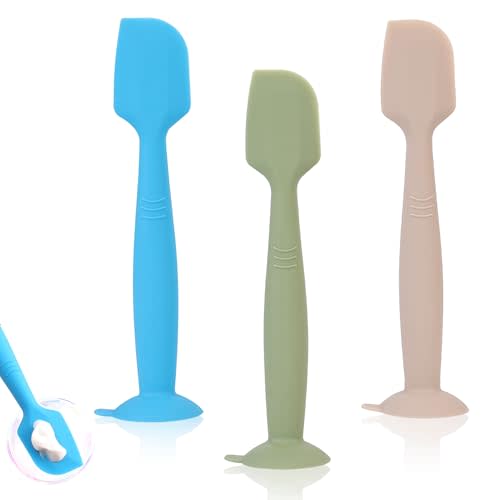 babove Baby Diaper Cream Spatula Applicator 3 Pack Butt Paste Spatula Soft Silicone,Diaper Rash Cream Applicator, Baby Essentials Must Haves Newborn Stuff(Green Blue Beige)