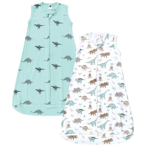 Hudson Baby Cotton Long-Sleeve Wearable Sleeping Bag, Sack, Blanket, Dino Blast Sleeveless