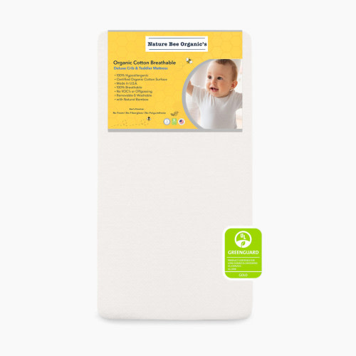 Nature Bee Organic's Deluxe Breathable Crib & Toddler Mattress - Organic White, Crib Mattress