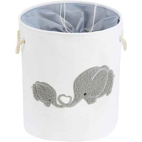 INough Large Kids Hampers for Laundry Elephant Laundry Hamper Kids Canvas Hampers for Laundry for Girls, Laundry Basket, Toddler Laundry Hamper Kids for Baby Room, Livingroom, Kidsroom, Play Room - FurryElephant H