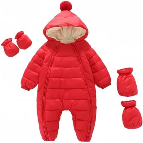 Ohrwurm 3 Pcs Baby Flannel Lining Snowsuit Unisex Winter Warm Jumpsuit Double Zip Up Romper
