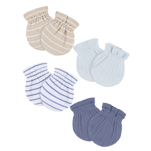 Gerber Baby Neutral 4-Pack Mittens, 0-6 Months