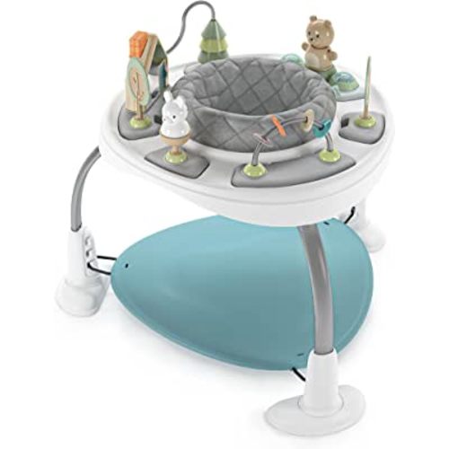 Ingenuity Spring & Sprout 2-in-1 Baby Activity Center Jumper and Table with Infant Toys - Ages 6 Months +, First Forest
