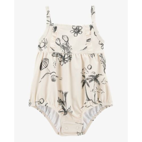 Baby 1-Piece Beach Print Swimsuit - 9M