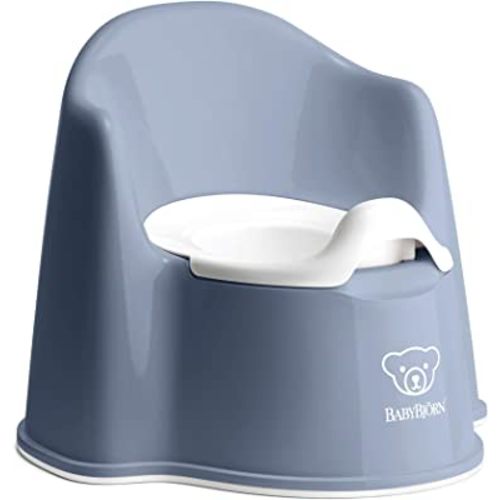 BabyBjörn Potty Chair, Deep Blue/White | Potty Training Toilet, Easy-to-Clean, Removable Inner Potty, Non-Slip
