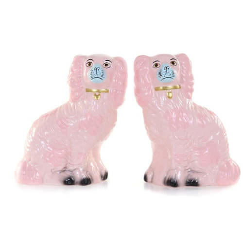 Pale Pink Preppy Spaniels, Pair - Hunt and Bloom