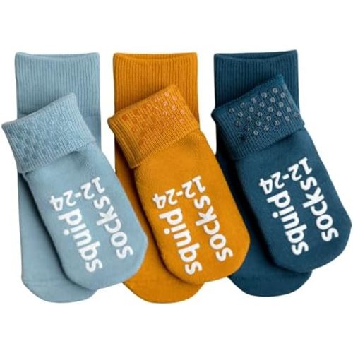 squid socks Unisex Cotton Socks | 0-6M, 6-12M, 12-24M, 2T-3T, & 4T-5T| Grip Socks that Stay On | As Seen on Shark Tank