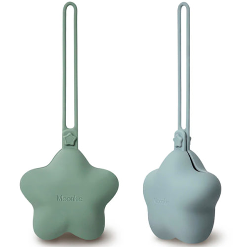 Silicone Pacifier Holders - 2 Pack - Sage/Ether