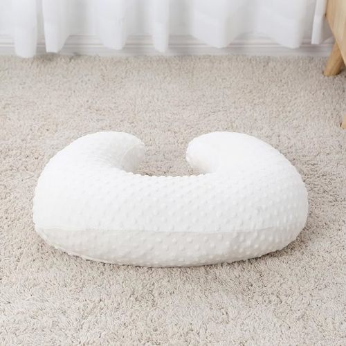 ESEN Nursing Pillow and Body Positioner for Breast Feeding and Bottle Feeding, Ultra Soft Baby Breastfeeding Pillows with Removable Nursing Pillow Cover for More Support for Mom and Baby (Beige)