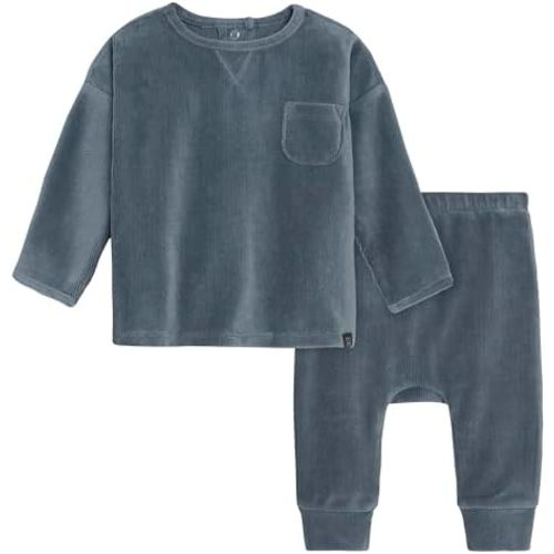 Modern Moments by Gerber Baby Velour 2-Piece Drop Shoulder Top & Pant Set