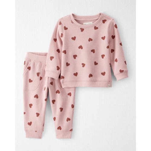 Baby Waffle Knit Set Made with Organic Cotton in Heart Print - Little Planet | Carter's