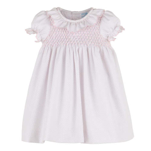 Infant Pink Dot Smocked Dot