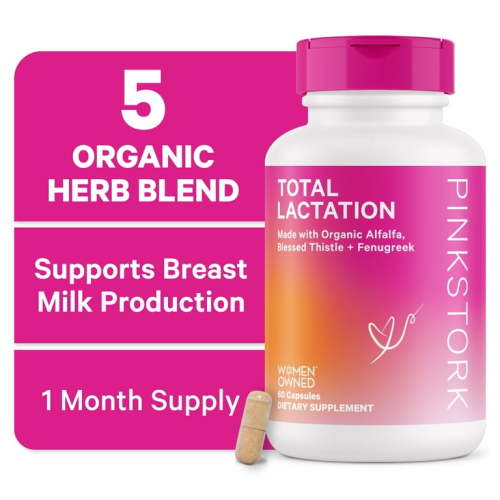 Pink Stork Total Lactation Supplement: Supports Breast Milk Supply, 60 Capsules