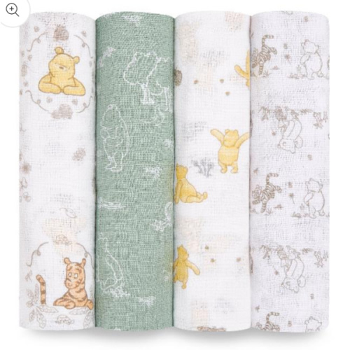 Essentials Cotton Muslin Swaddles 4 Pack | aden + anais