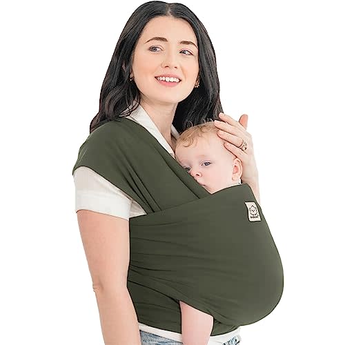 KeaBabies Baby Wrap Carrier - All in 1 Original Breathable Baby Sling, Lightweight,Hands Free Baby Carrier Sling, Baby Carrier Wrap, Baby Carriers for Newborn, Infant, Baby Wraps Carrier (Forest)