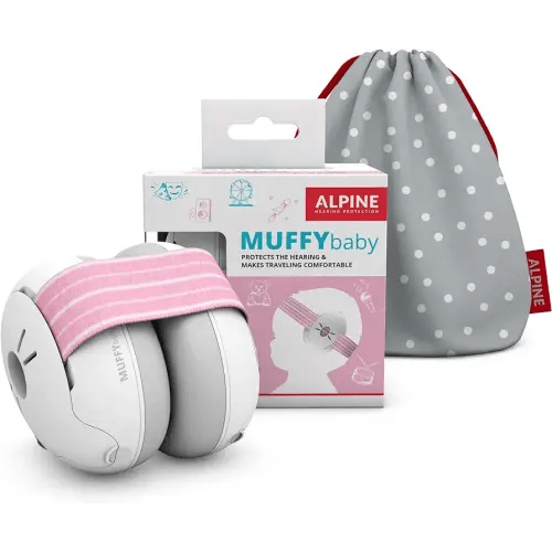 Alpine Muffy Baby Ear Protection for Babies and Toddlers up to 36 Months - CE & ANSI Certified - Noise Reduction Earmuffs - Comfortable Baby Headphones Against Hearing Damage & Improves Sleep - Pink