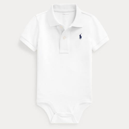 Cotton Mesh Polo Bodysuit | Ralph Lauren