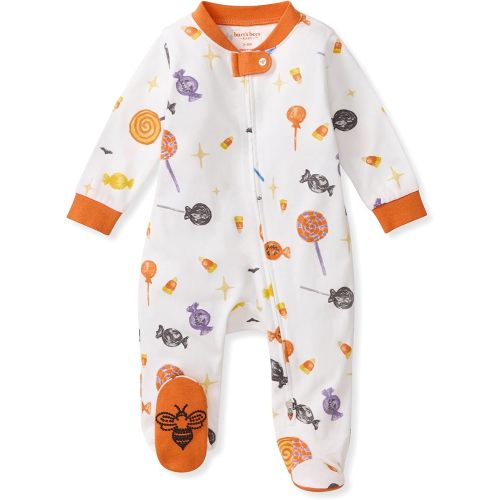 Burt's Bees Baby Boys' Organic Cotton Sleep and Play Footed Pajamas, One-piece Zip Front Romper, Baby Essentials