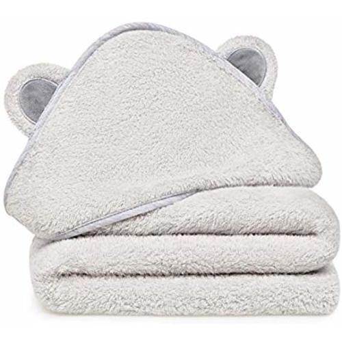 Natemia Rayon From Bamboo Hooded Baby Bath Towel | Highly Absorbent, Plush, Soft & Odor Resistant Baby Towel | For Boys, Girls, Newborns & Infants| Great Baby Shower Gift