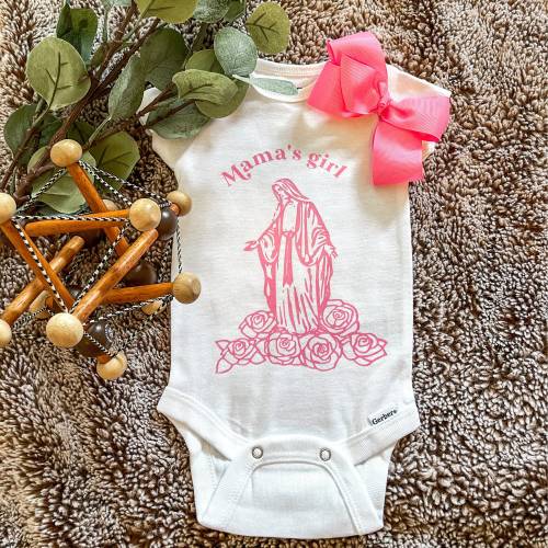 Mama's Girl Baby Onesie - Catholic Onesie - Catholic Baby Gift - Marian Onesie - Baptism Gift - Baby Onesie - Mama's Girl