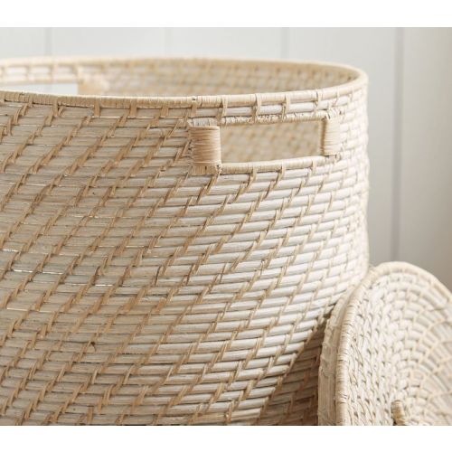 Quinn White Washed Hamper