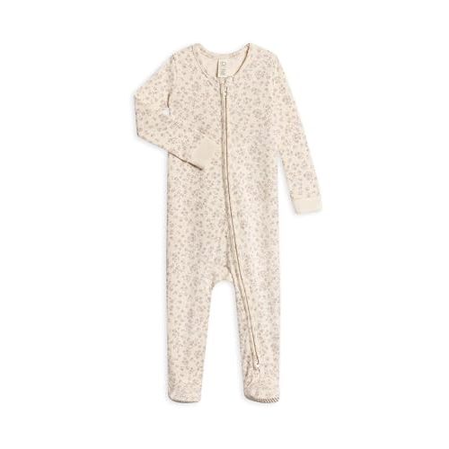 Colored Organics Baby Zip-Up Footed Sleeper with 2-Way Zipper - Newborn Organic Cotton Pajamas