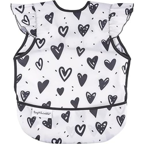 Tiny Twinkle Mess Proof Baby Bib - Waterproof Toddler and Baby Apron Bib - Machine Washable - PFAS and BPA Free