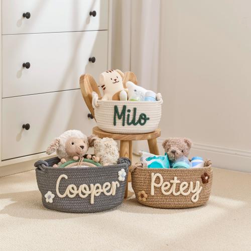 Custom Handmade Basket, Baby Basket, Baby Shower Gift, Baby Gift, Newborn Gift, Birthday Gift, Toy Organizer