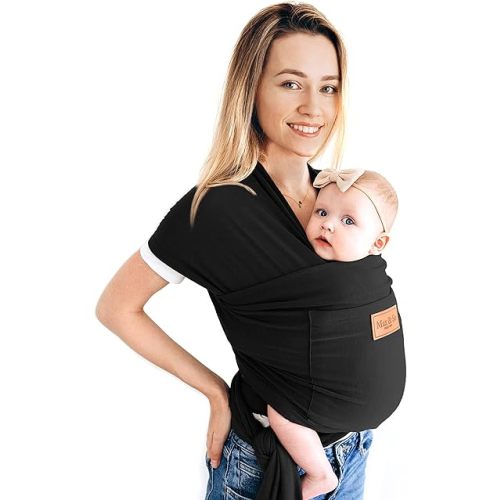 Baby Wrap Carrier - Premium Cotton Sling for Newborns to Toddlers - Hands-Free, Soothing Wrap with Front Pocket for Essentials - One Size Fits All - by Max&So