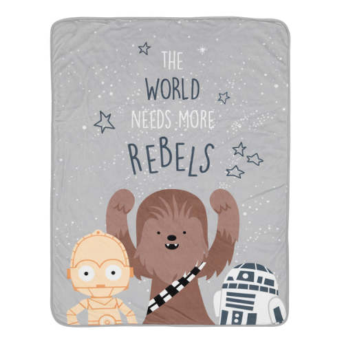 Star Wars Rebels R2D2/C-3PO/Chewbacca Soft Faux Shearling Baby Blanket – Lambs & Ivy