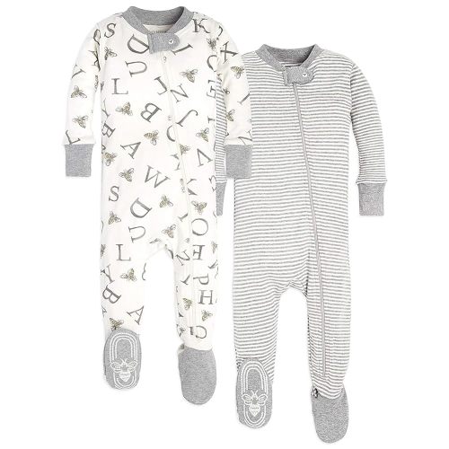 Burt's Bees Baby baby-boys Boys Sleeper Pjs, 100% Organic Cotton, One-piece Footie, Zip Up Jumpsuit, Snug Fit Pajamas