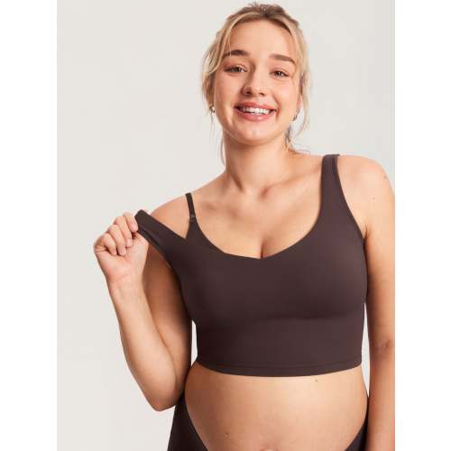 MOMANDA Women's Natrelax® Nursing Crop Tank Top - V Neck