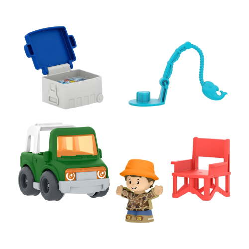 Fisher-Price Little People Fishing Trip Adventure Figure & Vehicle Set for Toddlers, 5 Pieces