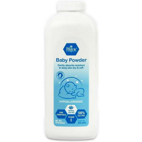 MEDPRIDE Hypoallergenic Talc Free Baby Powder Cornstarch Powder with Aloe Vera and Vitamin E, 22 oz