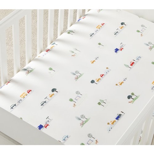 Neighborhood Organic Crib Fitted Sheet | Pottery Barn Kids